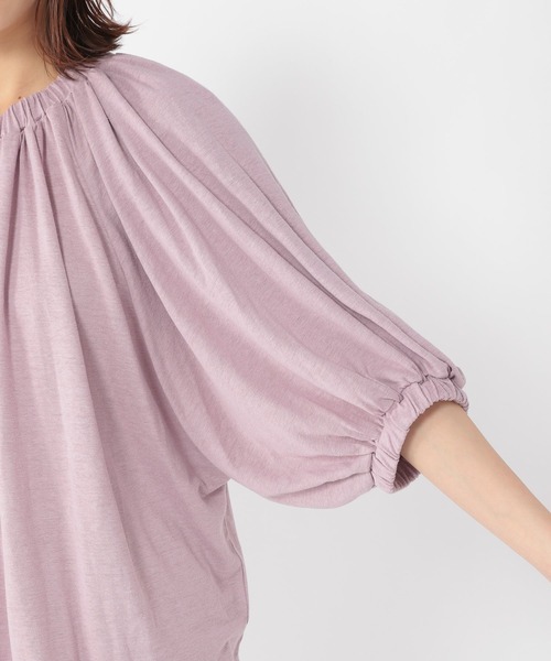studio CLIP（スタディオクリップ）の「リネンレーヨンネックギャザープルオーバー（Tシャツ/カットソー・レディース・スモーク/ラベンダー/イエロー/アイボリー・FREE）」の15枚目の写真
