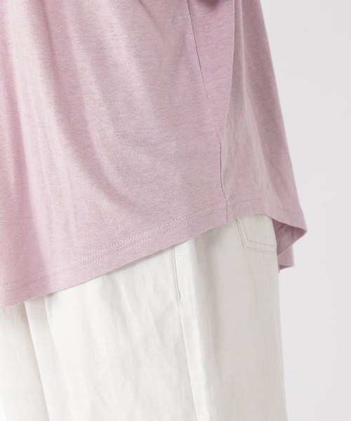 studio CLIP（スタディオクリップ）の「リネンレーヨンネックギャザープルオーバー（Tシャツ/カットソー・レディース・スモーク/ラベンダー/イエロー/アイボリー・FREE）」の9枚目の写真