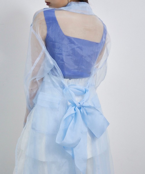 Romansual（ロマンシュアル）の「Romansual/スクエアネックニットタンクトップ（タンクトップ・レディース・ロイヤルブルー/ブラック・FREE）」の6枚目の写真