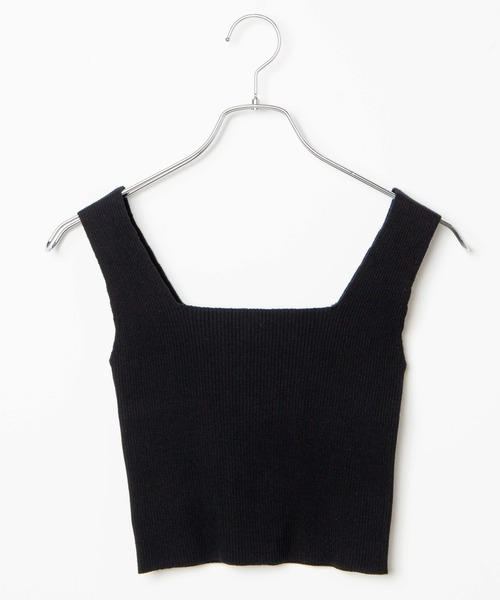 Romansual（ロマンシュアル）の「Romansual/スクエアネックニットタンクトップ（タンクトップ・レディース・ロイヤルブルー/ブラック・FREE）」の8枚目の写真