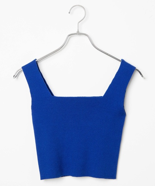 Romansual（ロマンシュアル）の「Romansual/スクエアネックニットタンクトップ（タンクトップ・レディース・ロイヤルブルー/ブラック・FREE）」の9枚目の写真