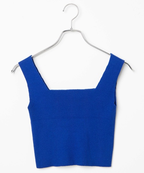 Romansual（ロマンシュアル）の「Romansual/スクエアネックニットタンクトップ（タンクトップ・レディース・ロイヤルブルー/ブラック・FREE）」の10枚目の写真