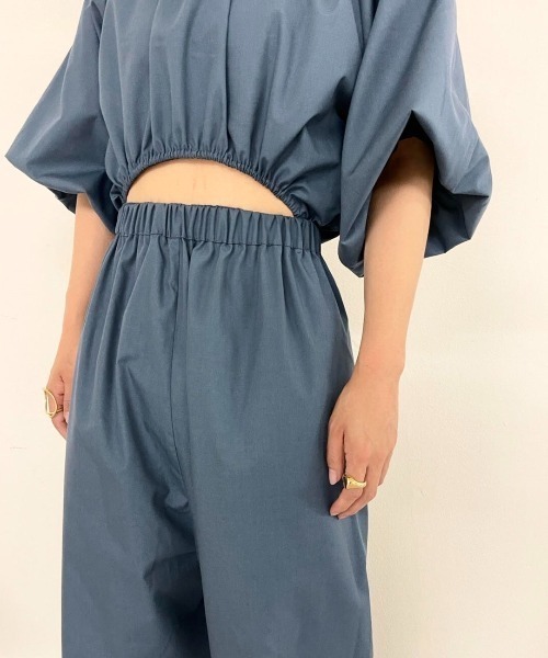 Solace（ソレイス）の「前後2WAYパフスリーブコンビネゾン（サロペット/オーバーオール・レディース・ブルー/ブラック・FREE）」の9枚目の写真