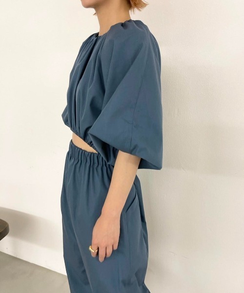 Solace（ソレイス）の「前後2WAYパフスリーブコンビネゾン（サロペット/オーバーオール・レディース・ブルー/ブラック・FREE）」の10枚目の写真