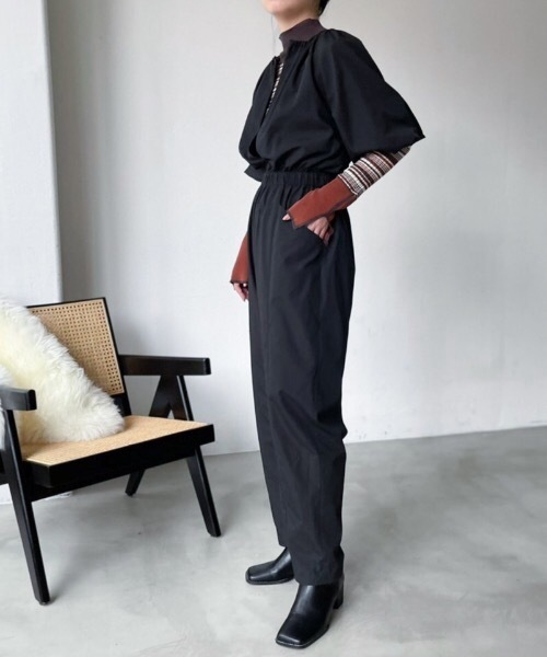 Solace（ソレイス）の「前後2WAYパフスリーブコンビネゾン（サロペット/オーバーオール・レディース・ブルー/ブラック・FREE）」の16枚目の写真