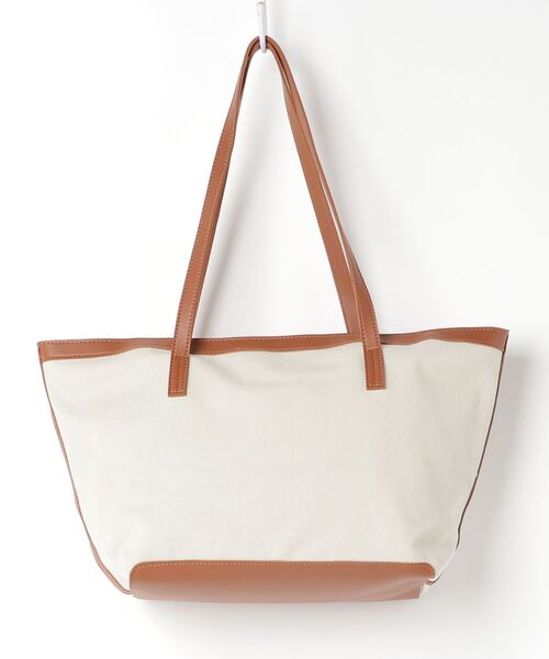 トートバッグパイピング ファスナー付トートバッグ トートバッグ Kor ケーオーアール のファッション