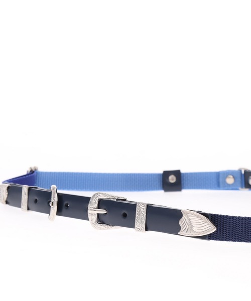 TOGA PULLA レザーナイロンテープベルト