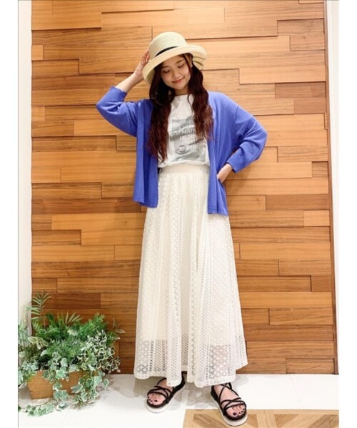 SHOO・LA・RUE（シューラルー）の「◆プリント半袖Tシャツ（Tシャツ/カットソー・レディース・ダークブラウン/ライトブルー/カーキ系/ピンク系6/ホワイト系/ホワイト系その他/チャコール/ホワイト系4/ブラック系1・02/03/04）」の11枚目の写真