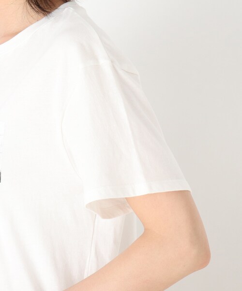 SHOO・LA・RUE（シューラルー）の「◆プリント半袖Tシャツ（Tシャツ/カットソー・レディース・ダークブラウン/ライトブルー/カーキ系/ピンク系6/ホワイト系/ホワイト系その他/チャコール/ホワイト系4/ブラック系1・02/03/04）」の15枚目の写真