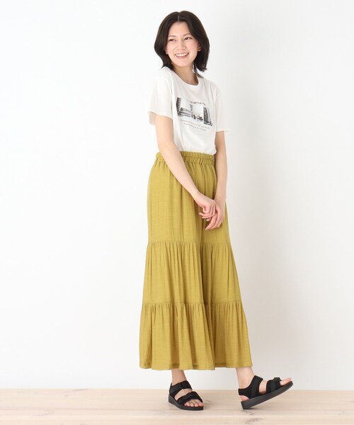 SHOO・LA・RUE（シューラルー）の「◆プリント半袖Tシャツ（Tシャツ/カットソー・レディース・ダークブラウン/ライトブルー/カーキ系/ピンク系6/ホワイト系/ホワイト系その他/チャコール/ホワイト系4/ブラック系1・02/03/04）」の19枚目の写真