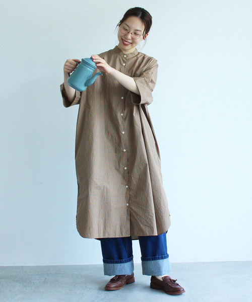 PAR ICI(パーリッシィ)の「【WEB別注】チェックBIGシャツワンピース(シャツワンピース・レディース・ベージュ/ネイビー/レッド・FREE)」の16枚目の写真