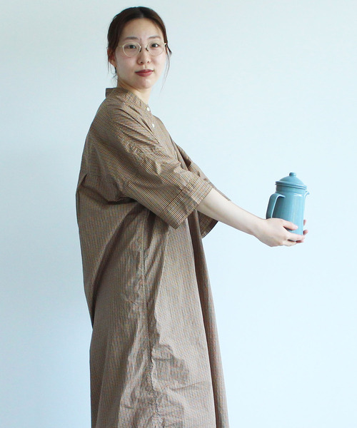 日本製　PAR ICI 新品　パーリッシィBIGチェックシャツワンピース PAR ICI（パーリッシィ）の「【WEB別注】チェックBIGシャツ