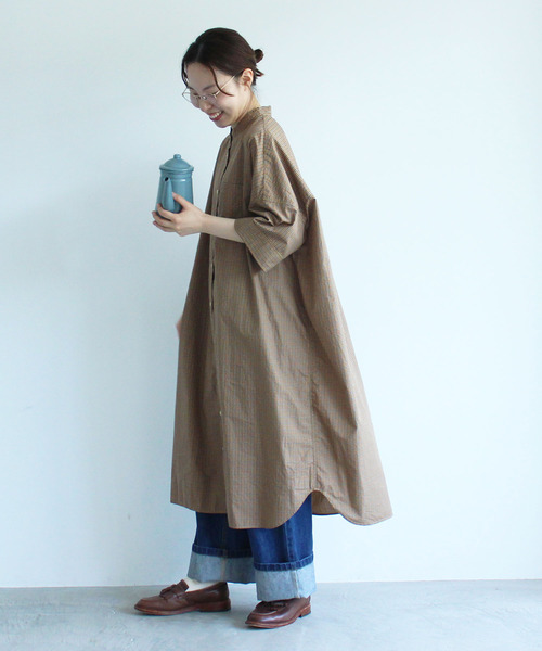 PAR ICI(パーリッシィ)の「【WEB別注】チェックBIGシャツワンピース(シャツワンピース・レディース・ベージュ/ネイビー/レッド・FREE)」の14枚目の写真