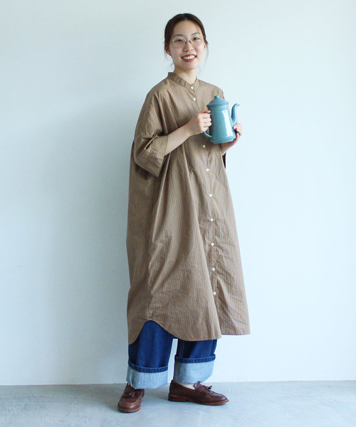 PAR ICI(パーリッシィ)の「【WEB別注】チェックBIGシャツワンピース(シャツワンピース・レディース・ベージュ/ネイビー/レッド・FREE)」の13枚目の写真