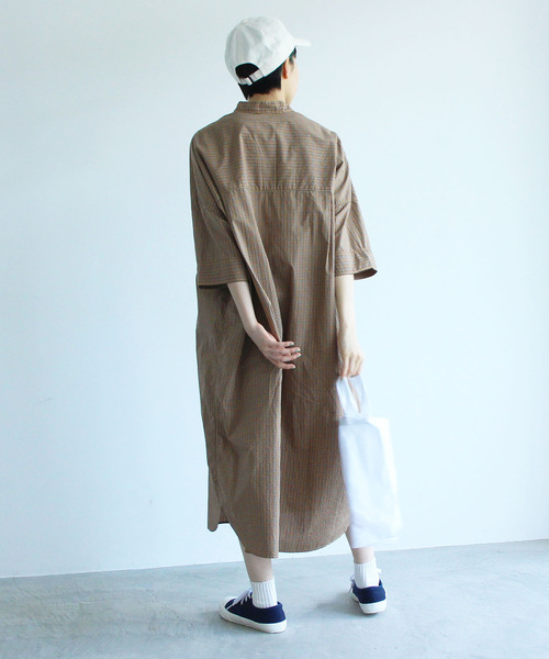PAR ICI(パーリッシィ)の「【WEB別注】チェックBIGシャツワンピース(シャツワンピース・レディース・ベージュ/ネイビー/レッド・FREE)」の8枚目の写真