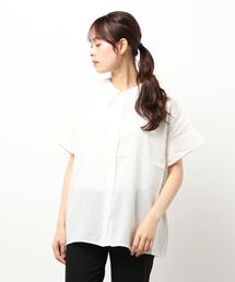 Samansa Mos2 | スカラップレース衿前開きブラウス(シャツ/ブラウス)