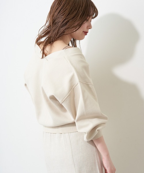 natural couture（ナチュラルクチュール）の「【WEB限定】プチプラハトメバー釦おしゃれカーディガン（カーディガン/ボレロ・レディース・オフホワイト/サックスブルー/ネイビー/グレイッシュベージュ/ブラック/ブラウン・FREE）」の8枚目の写真