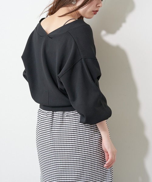 natural couture（ナチュラルクチュール）の「【WEB限定】プチプラハトメバー釦おしゃれカーディガン（カーディガン/ボレロ・レディース・オフホワイト/サックスブルー/ネイビー/グレイッシュベージュ/ブラック/ブラウン・FREE）」の12枚目の写真