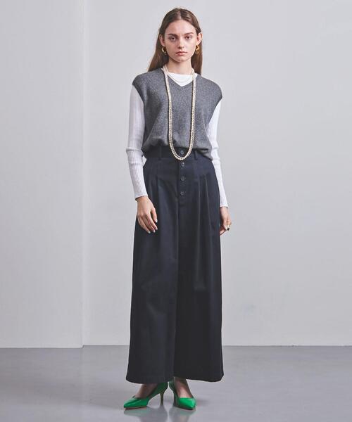 UNITED ARROWS(ユナイテッドアローズ)の「<UNITED ARROWS>C 2タック ワイドパンツ G(その他パンツ・レディース・ネイビー/オフホワイト・36/40/38)」の6枚目の写真