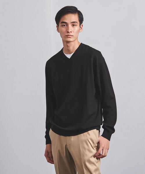＜UNITED ARROWS＞ ハイゲージ Vネック ニット†