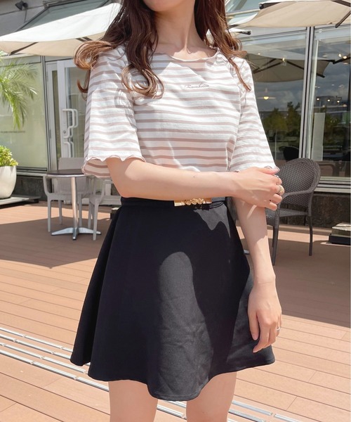 apres jour（アプレジュール）の「アソートミニフレアースカート【ZOZOTOWN限定アイテム】（スカート・レディース・ベージュ/ブラウン系その他/ブラック・フリー/X-LARGE）」の4枚目の写真