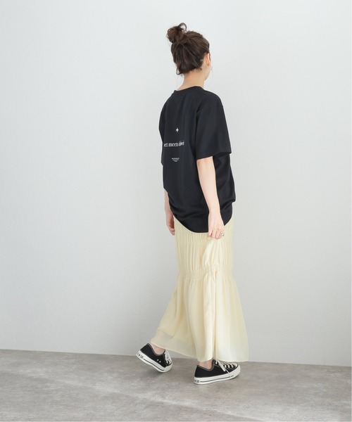 journal standard L'essage（ジャーナルスタンダードレサージュ）の「シャーリングティアードスカート（スカート・レディース・ブラック/ライトイエロー・FREE）」の11枚目の写真