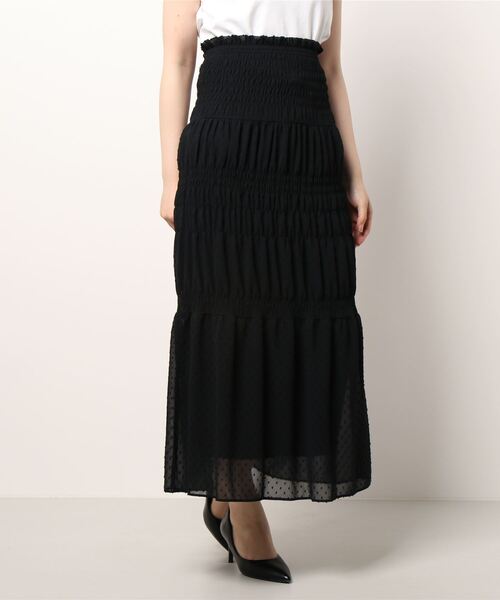 journal standard L'essage（ジャーナルスタンダードレサージュ）の「シャーリングティアードスカート（スカート・レディース・ブラック/ライトイエロー・FREE）」の18枚目の写真