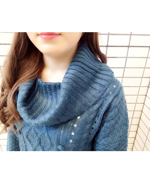 Every very nice claup（エブリィベリーナイスクラップ）の「つぶつぶ付オフタートル（ニット/セーター・レディース・アイボリー/ボルドー/ブルー系その他/ネイビー・FREE）」の12枚目の写真