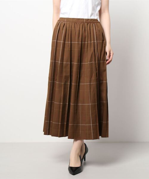 ehka sopo(エヘカソポ)の「チェック柄プリーツスカート(スカート・レディース・ベージュ/ネイビー/ブラウン・フリ-)」の6枚目の写真