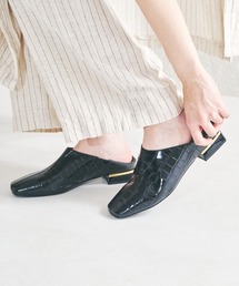 NICAL | スクエアトゥ型押しバブーシュ/14304(パンプス)