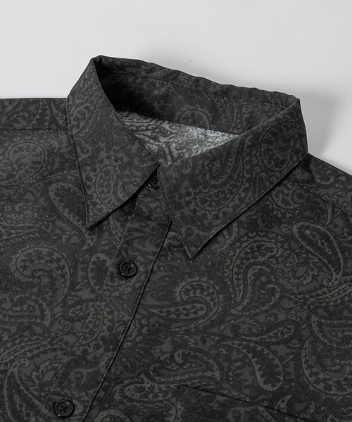 kutir（クティール）の「ペイズリーオーバーシャツ（セットアップ着用可）（シャツ/ブラウス・メンズ・ブラック/オフホワイト/ダークブルー・MEDIUM/LARGE）」の9枚目の写真