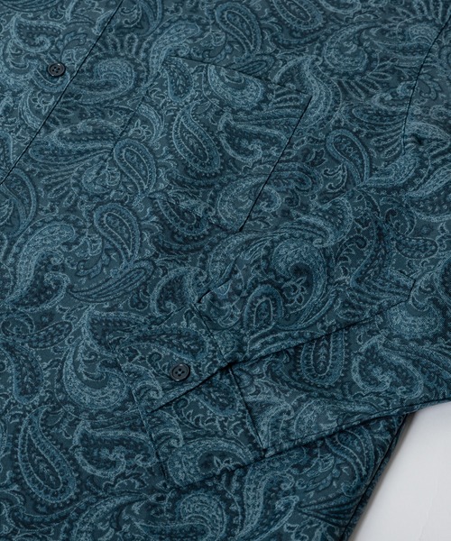 kutir（クティール）の「ペイズリーオーバーシャツ（セットアップ着用可）（シャツ/ブラウス・メンズ・ブラック/オフホワイト/ダークブルー・MEDIUM/LARGE）」の5枚目の写真