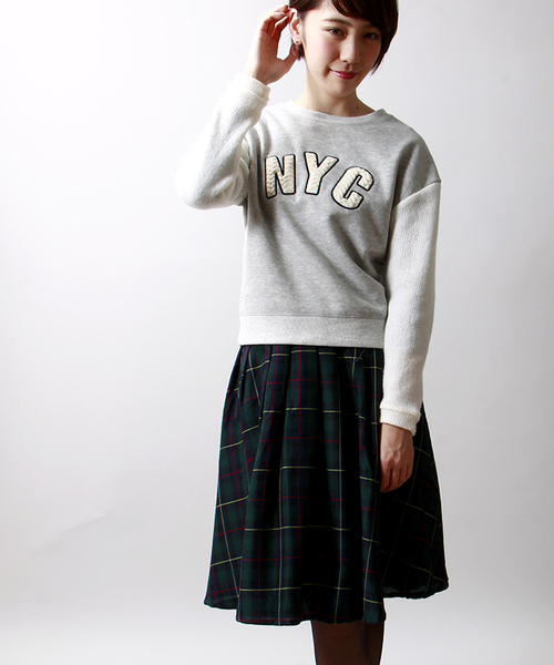 WEGO（ウィゴー）の「WEGO/総柄ミディ丈タックスカート（スカート・レディース・グリーン系その他/ブルー/ブルー系その他・FREE）」の2枚目の写真