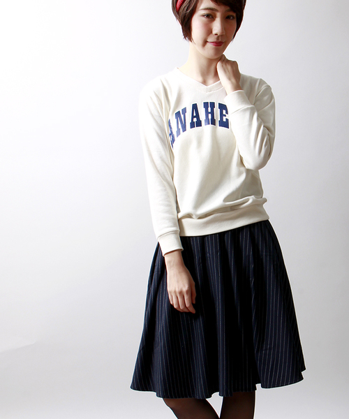 WEGO（ウィゴー）の「WEGO/総柄ミディ丈タックスカート（スカート・レディース・グリーン系その他/ブルー/ブルー系その他・FREE）」の3枚目の写真