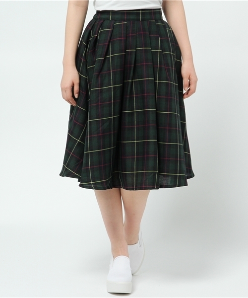 WEGO（ウィゴー）の「WEGO/総柄ミディ丈タックスカート（スカート・レディース・グリーン系その他/ブルー/ブルー系その他・FREE）」の15枚目の写真