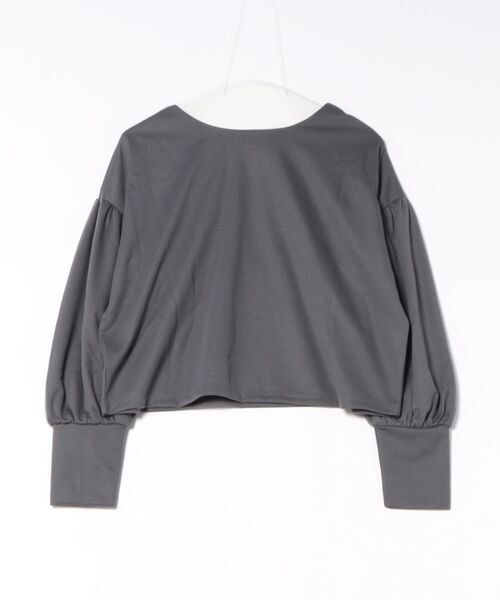STYLEBLOCK(スタイルブロック)の「ポンチボリュームスリーブ2WAYショートプルオーバー(Tシャツ/カットソー・レディース・チャコールグレー/モカ/マスタード/ホワイト系その他・M)」の7枚目の写真