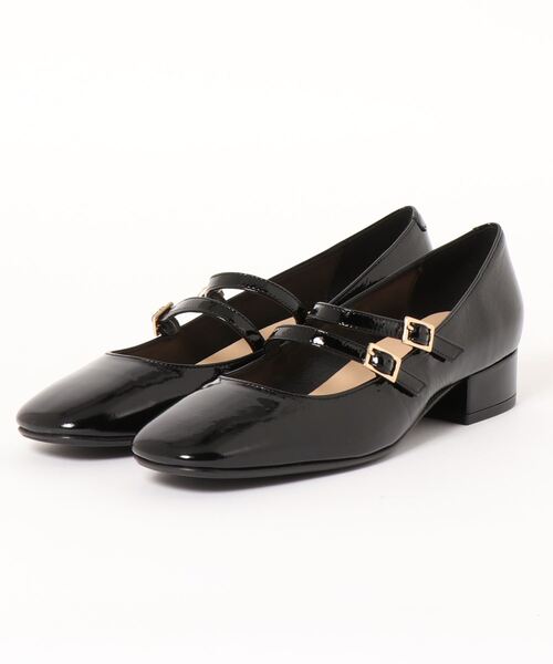 FABIO RUSCONI/5915 NAPLAK NERO/ダブルストラップバレエシューズ