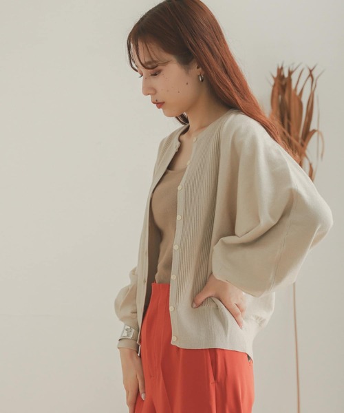 SENSE OF PLACE by URBAN RESEARCH（センスオブプレイスバイアーバンリサーチ）の「ボリュームスリーブドルマンカーディガン（カーディガン/ボレロ・レディース・ブラック/パープル/アイボリー・ONE）」の19枚目の写真