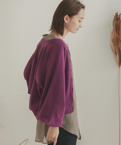 SENSE OF PLACE by URBAN RESEARCH（センスオブプレイスバイアーバンリサーチ）の「ボリュームスリーブドルマンカーディガン（カーディガン/ボレロ・レディース・ブラック/パープル/アイボリー・ONE）」の17枚目の写真
