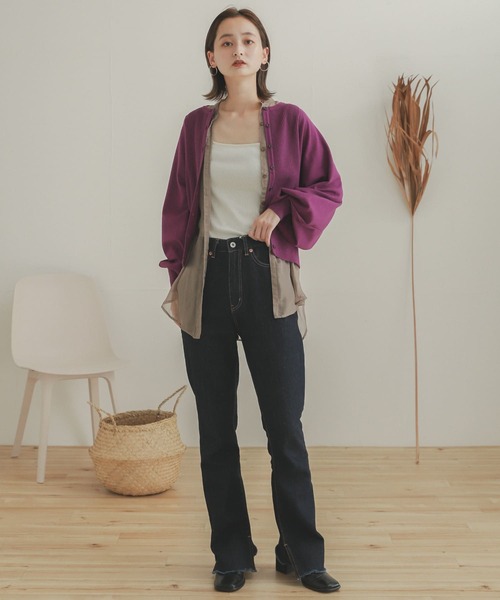 SENSE OF PLACE by URBAN RESEARCH（センスオブプレイスバイアーバンリサーチ）の「ボリュームスリーブドルマンカーディガン（カーディガン/ボレロ・レディース・ブラック/パープル/アイボリー・ONE）」の22枚目の写真