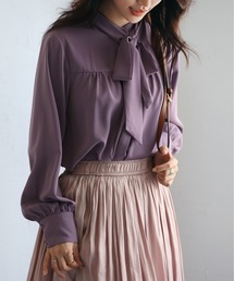 SAISON DE PAPILLON | リボンタイシャーリングブラウス(シャツ/ブラウス)