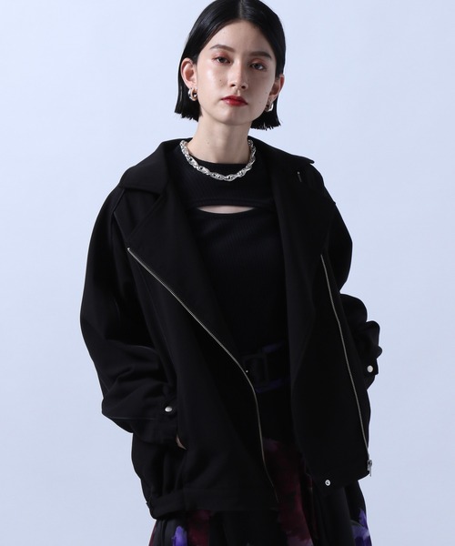 HARE(ハレ)の「キリカエライダース(HARE)(ライダースジャケット・レディース・ブラック/ベージュ・FREE)」の2枚目の写真