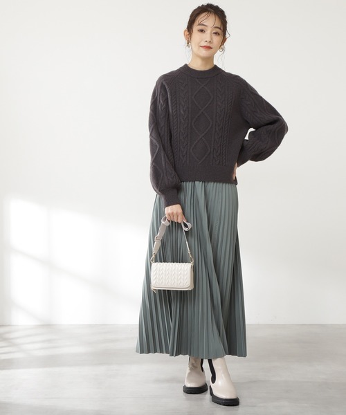 N.（N. Natural Beauty Basic）（エヌエヌナチュラルビューティーベーシック）の「◆ハミルトン　プルオーバーニット（ニット/セーター・レディース・ベージュ/スミクロ/レッド/オフホワイト/グリーン・MEDIUM）」の18枚目の写真