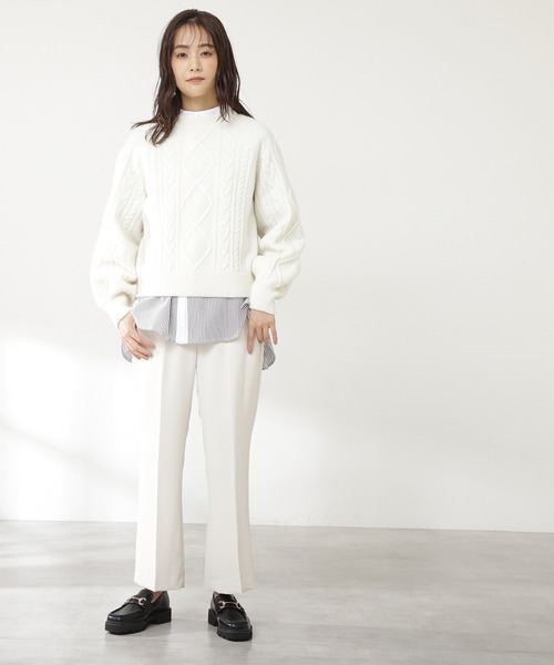 N.（N. Natural Beauty Basic）（エヌエヌナチュラルビューティーベーシック）の「◆ハミルトン　プルオーバーニット（ニット/セーター・レディース・ベージュ/スミクロ/レッド/オフホワイト/グリーン・MEDIUM）」の11枚目の写真