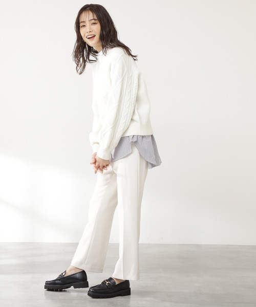 N.（N. Natural Beauty Basic）（エヌエヌナチュラルビューティーベーシック）の「◆ハミルトン　プルオーバーニット（ニット/セーター・レディース・ベージュ/スミクロ/レッド/オフホワイト/グリーン・MEDIUM）」の14枚目の写真