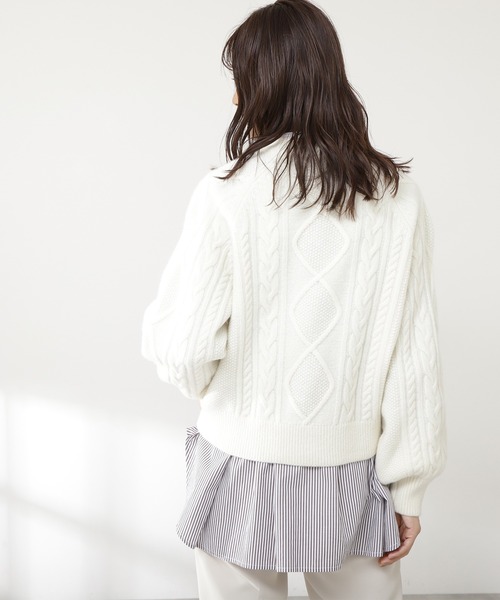 N.（N. Natural Beauty Basic）（エヌエヌナチュラルビューティーベーシック）の「◆ハミルトン　プルオーバーニット（ニット/セーター・レディース・ベージュ/スミクロ/レッド/オフホワイト/グリーン・MEDIUM）」の16枚目の写真