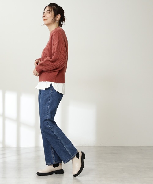 N.（N. Natural Beauty Basic）（エヌエヌナチュラルビューティーベーシック）の「◆ハミルトン　プルオーバーニット（ニット/セーター・レディース・ベージュ/スミクロ/レッド/オフホワイト/グリーン・MEDIUM）」の19枚目の写真