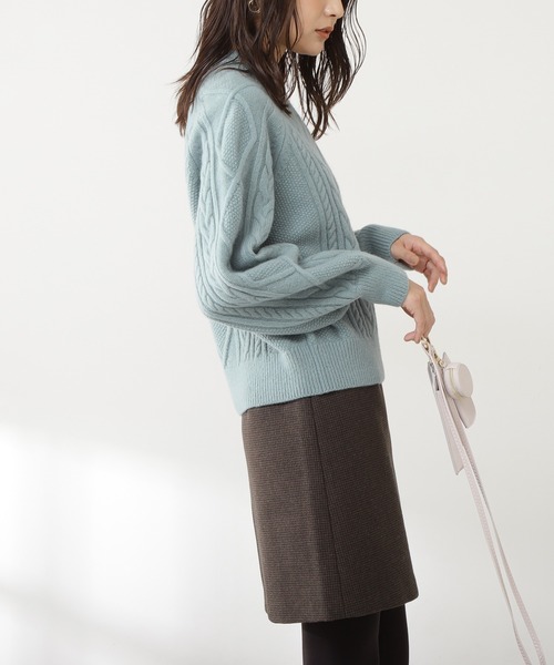 N.（N. Natural Beauty Basic）（エヌエヌナチュラルビューティーベーシック）の「◆ハミルトン　プルオーバーニット（ニット/セーター・レディース・ベージュ/スミクロ/レッド/オフホワイト/グリーン・MEDIUM）」の9枚目の写真