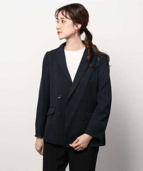 TOKYO SHIRTS（トウキョウシャツ）の「テーラードジャケット（販売停止中）（テーラードジャケット・レディース・ネイビー/モカ・M/L）」の20枚目の写真