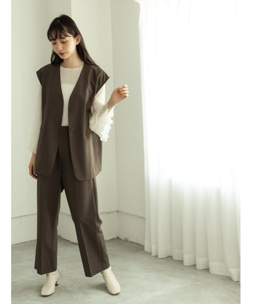 fifth（フィフス）の「ルーズノーカラージレ（ベスト・レディース・ブラック/モカ/ライトベージュ・SMALL/MEDIUM）」の15枚目の写真